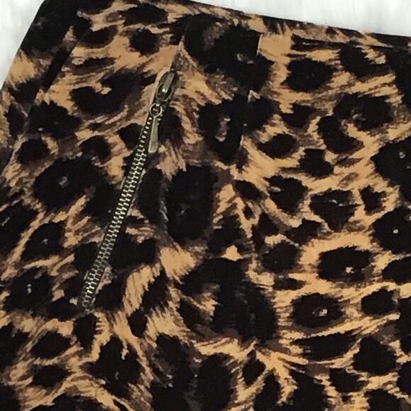 Emanuel Ungaro Crushed Velvet Cheetah Animal Print Mini Skirt Fitted sz 2 4 - Picture 3 of 9
